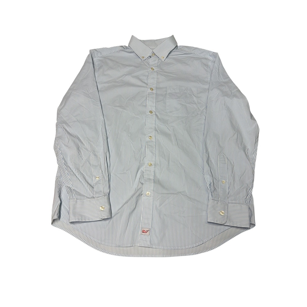Vineyard Vines Performance Murray Shirt Mens Large Blue White Stripe 1W000023‎